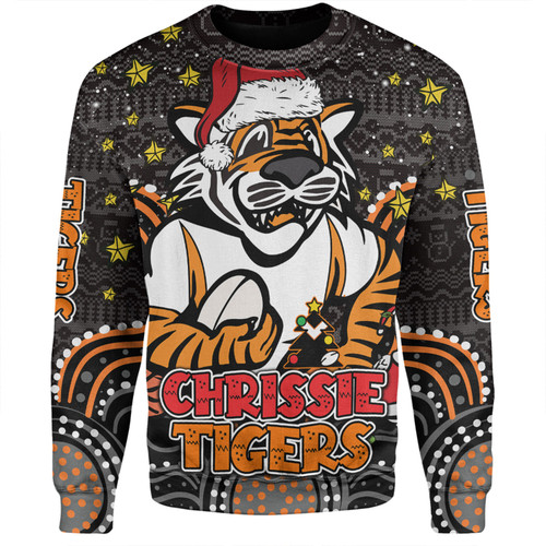 Wests Tigers Christmas Custom Sweatshirt - Christmas Knit Patterns Vintage Jersey Ugly Sweatshirt