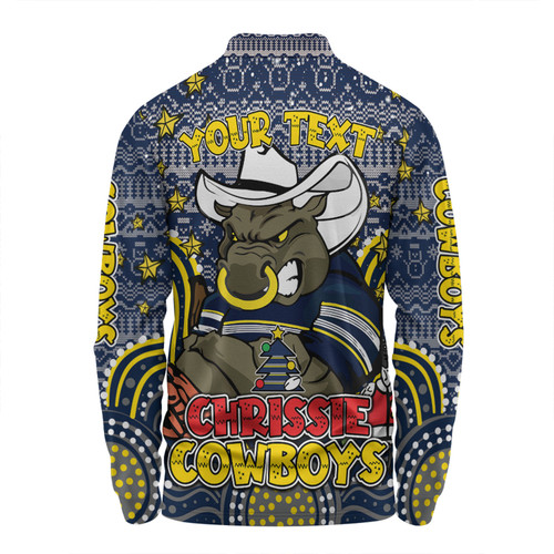 North Queensland Cowboys Christmas Custom Long Sleeve Polo Shirt - Christmas Knit Patterns Vintage Jersey Ugly Long Sleeve Polo Shirt North Queensland Cowboys Christmas Custom Long Sleeve Polo Shirt - Christmas Knit Patterns Vintage Jersey Ugly Long Sleeve Polo Shirt