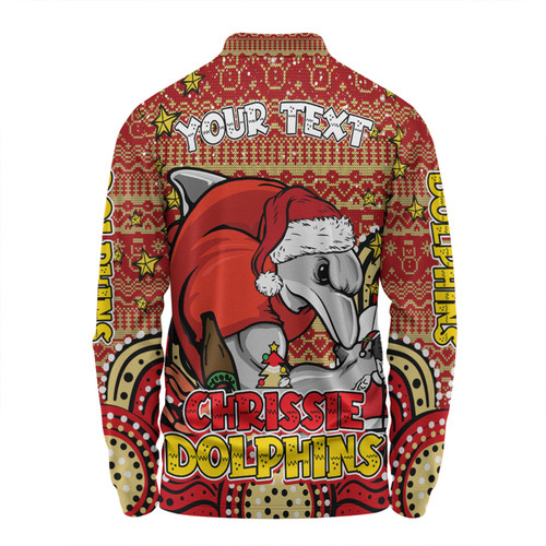 Redcliffe Dolphins Christmas Custom Long Sleeve Polo Shirt - Christmas Knit Patterns Vintage Jersey Ugly Long Sleeve Polo Shirt Redcliffe Dolphins Christmas Custom Long Sleeve Polo Shirt - Christmas Knit Patterns Vintage Jersey Ugly Long Sleeve Polo Shirt
