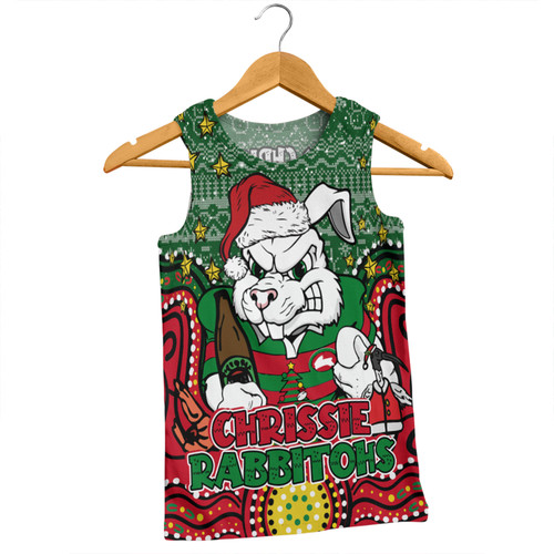 South Sydney Rabbitohs Custom Men Singlet - Christmas Knit Patterns Vintage Jersey Ugly Men Singlet