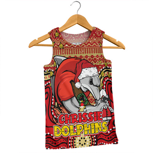 Redcliffe Dolphins Christmas Custom Men Singlet - Christmas Knit Patterns Vintage Jersey Ugly Men Singlet