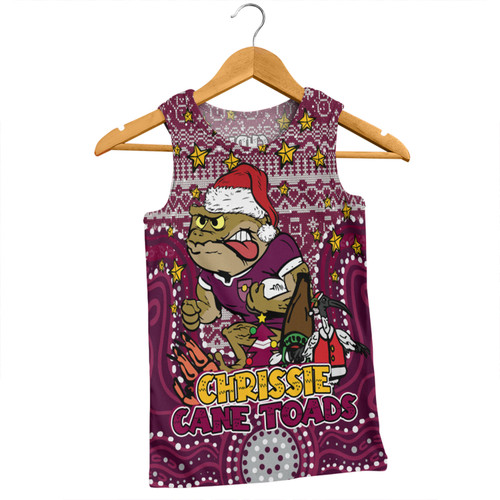 Queensland Cane Toads Christmas Custom Men Singlet - Christmas Knit Patterns Vintage Jersey Ugly Men Singlet