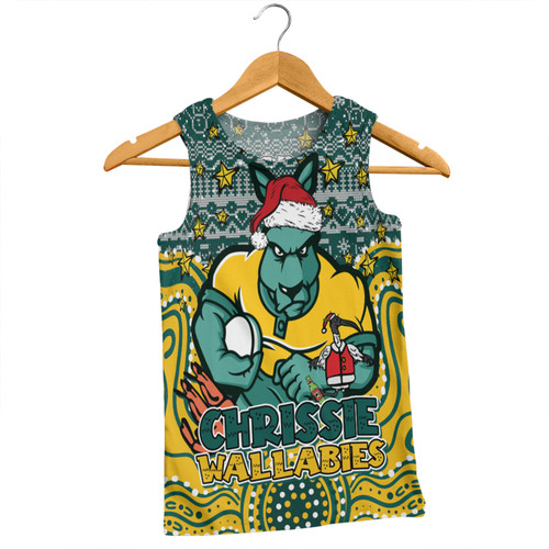 Australia Wallabies Christmas Custom Men Singlet - Christmas Knit Patterns Vintage Jersey Ugly Men Singlet