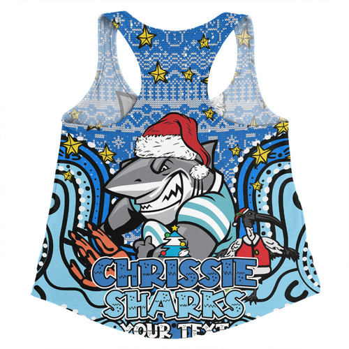 Cronulla-Sutherland Sharks Christmas Custom Women Racerback Singlet - Christmas Knit Patterns Vintage Jersey Ugly Women Racerback Singlet Cronulla-Sutherland Sharks Christmas Custom Women Racerback Singlet - Christmas Knit Patterns Vintage Jersey Ugly Women Racerback Singlet