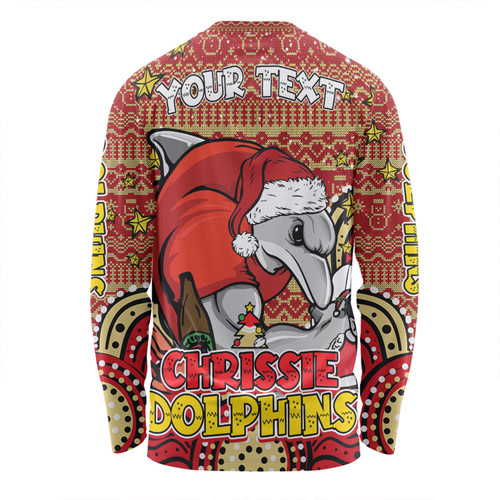 Redcliffe Dolphins Christmas Custom Long Sleeve T-shirt - Christmas Knit Patterns Vintage Jersey Ugly Long Sleeve T-shirt Redcliffe Dolphins Christmas Custom Long Sleeve T-shirt - Christmas Knit Patterns Vintage Jersey Ugly Long Sleeve T-shirt