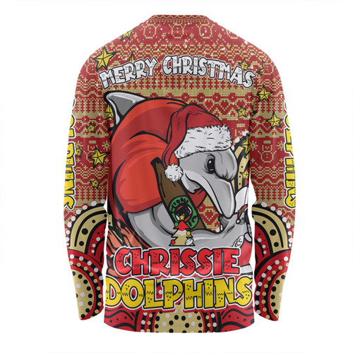 Redcliffe Dolphins Christmas Custom Long Sleeve T-shirt - Christmas Knit Patterns Vintage Jersey Ugly Long Sleeve T-shirt Redcliffe Dolphins Christmas Custom Long Sleeve T-shirt - Christmas Knit Patterns Vintage Jersey Ugly Long Sleeve T-shirt