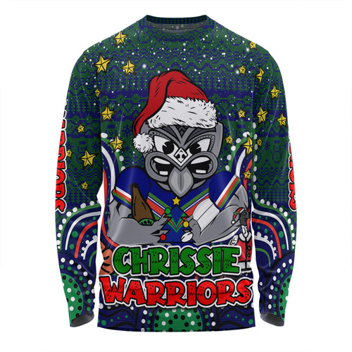 New Zealand Warriors Christmas Custom Long Sleeve T-shirt - Christmas Knit Patterns Vintage Jersey Ugly Long Sleeve T-shirt