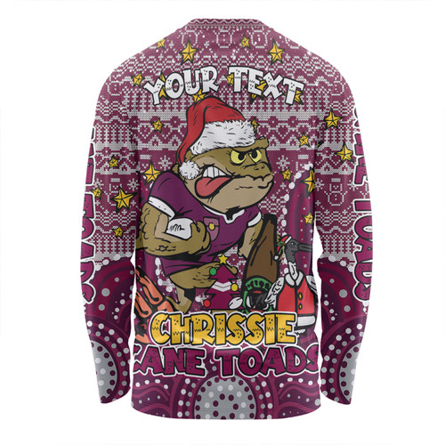 Queensland Cane Toads Christmas Custom Long Sleeve T-shirt - Christmas Knit Patterns Vintage Jersey Ugly Long Sleeve T-shirt Queensland Cane Toads Christmas Custom Long Sleeve T-shirt - Christmas Knit Patterns Vintage Jersey Ugly Long Sleeve T-shirt