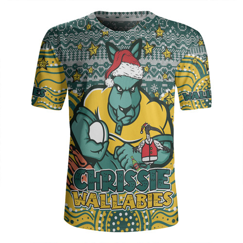 Australia Wallabies Christmas Custom Rugby Jersey - Christmas Knit Patterns Vintage Jersey Ugly Rugby Jersey