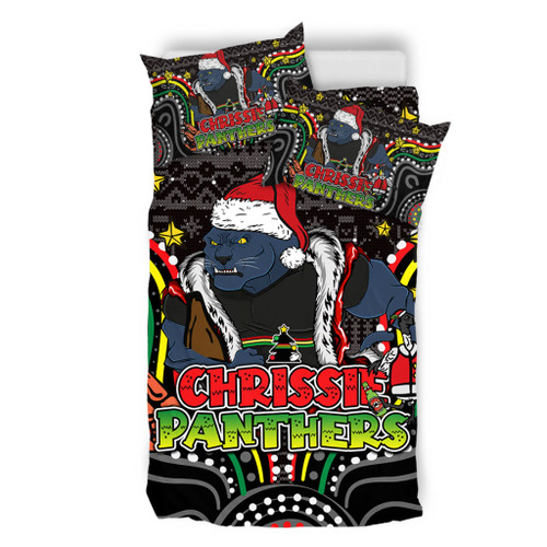 Penrith Panthers Christmas Custom Bedding Set - Christmas Knit Patterns Vintage Jersey Ugly Bedding Set Penrith Panthers Christmas Custom Bedding Set - Christmas Knit Patterns Vintage Jersey Ugly Bedding Set