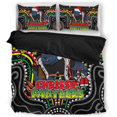 Penrith Panthers Christmas Custom Bedding Set - Christmas Knit Patterns Vintage Jersey Ugly Bedding Set Penrith Panthers Christmas Custom Bedding Set - Christmas Knit Patterns Vintage Jersey Ugly Bedding Set