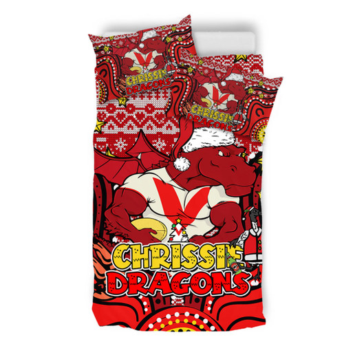 St. George Illawarra Dragons Christmas Custom Bedding Set - Christmas Knit Patterns Vintage Jersey Ugly Bedding Set St. George Illawarra Dragons Christmas Custom Bedding Set - Christmas Knit Patterns Vintage Jersey Ugly Bedding Set