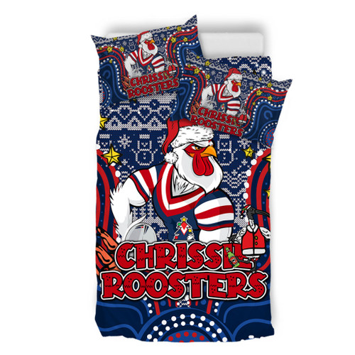 Sydney Roosters Christmas Custom Bedding Set - Christmas Knit Patterns Vintage Jersey Ugly Bedding Set Sydney Roosters Christmas Custom Bedding Set - Christmas Knit Patterns Vintage Jersey Ugly Bedding Set