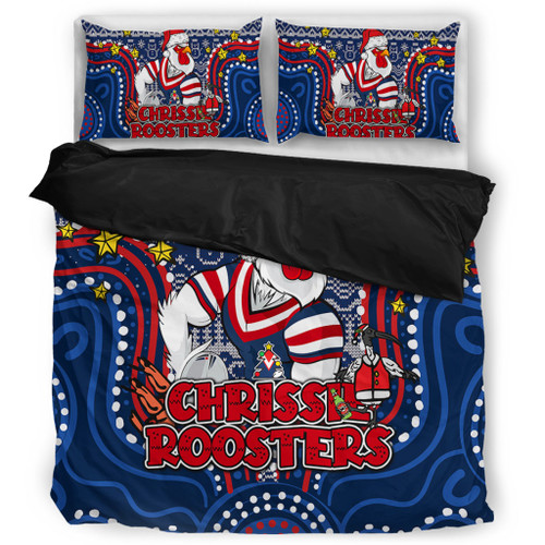 Sydney Roosters Christmas Custom Bedding Set - Christmas Knit Patterns Vintage Jersey Ugly Bedding Set Sydney Roosters Christmas Custom Bedding Set - Christmas Knit Patterns Vintage Jersey Ugly Bedding Set