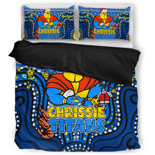 Gold Coast Titans Christmas Custom Bedding Set - Christmas Knit Patterns Vintage Jersey Ugly Bedding Set Gold Coast Titans Christmas Custom Bedding Set - Christmas Knit Patterns Vintage Jersey Ugly Bedding Set