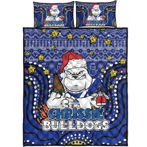 Canterbury-Bankstown Bulldogs Christmas Custom Quilt Bed Set - Christmas Knit Patterns Vintage Jersey Ugly Quilt Bed Set Canterbury-Bankstown Bulldogs Christmas Custom Quilt Bed Set - Christmas Knit Patterns Vintage Jersey Ugly Quilt Bed Set