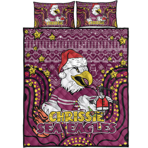 Manly Warringah Sea Eagles Christmas Custom Quilt Bed Set - Christmas Knit Patterns Vintage Jersey Ugly Quilt Bed Set Manly Warringah Sea Eagles Christmas Custom Quilt Bed Set - Christmas Knit Patterns Vintage Jersey Ugly Quilt Bed Set