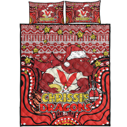 St. George Illawarra Dragons Christmas Custom Quilt Bed Set - Christmas Knit Patterns Vintage Jersey Ugly Quilt Bed Set St. George Illawarra Dragons Christmas Custom Quilt Bed Set - Christmas Knit Patterns Vintage Jersey Ugly Quilt Bed Set