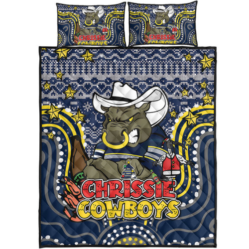 North Queensland Cowboys Christmas Custom Quilt Bed Set - Christmas Knit Patterns Vintage Jersey Ugly Quilt Bed Set North Queensland Cowboys Christmas Custom Quilt Bed Set - Christmas Knit Patterns Vintage Jersey Ugly Quilt Bed Set