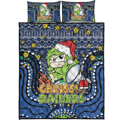 Canberra Raiders Christmas Custom Quilt Bed Set - Christmas Knit Patterns Vintage Jersey Ugly Quilt Bed Set Canberra Raiders Christmas Custom Quilt Bed Set - Christmas Knit Patterns Vintage Jersey Ugly Quilt Bed Set