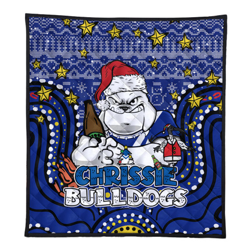 Canterbury-Bankstown Bulldogs Christmas Custom Quilt - Christmas Knit Patterns Vintage Jersey Ugly Quilt