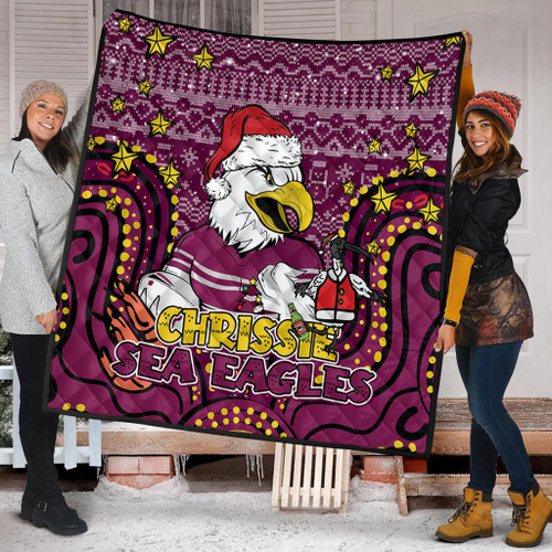 Manly Warringah Sea Eagles Christmas Custom Quilt - Christmas Knit Patterns Vintage Jersey Ugly Quilt Manly Warringah Sea Eagles Christmas Custom Quilt - Christmas Knit Patterns Vintage Jersey Ugly Quilt
