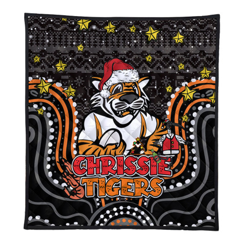 Wests Tigers Christmas Custom Quilt - Christmas Knit Patterns Vintage Jersey Ugly Quilt
