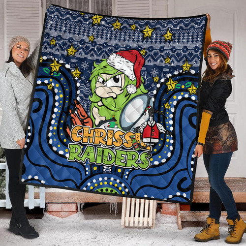 Canberra Raiders Christmas Custom Quilt - Christmas Knit Patterns Vintage Jersey Ugly Quilt Canberra Raiders Christmas Custom Quilt - Christmas Knit Patterns Vintage Jersey Ugly Quilt