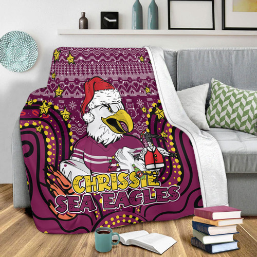 Manly Warringah Sea Eagles Christmas Custom Blanket - Christmas Knit Patterns Vintage Jersey Ugly Blanket Manly Warringah Sea Eagles Christmas Custom Blanket - Christmas Knit Patterns Vintage Jersey Ugly Blanket