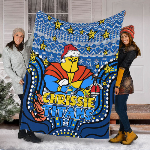Gold Coast Titans Christmas Custom Blanket - Christmas Knit Patterns Vintage Jersey Ugly Blanket Gold Coast Titans Christmas Custom Blanket - Christmas Knit Patterns Vintage Jersey Ugly Blanket