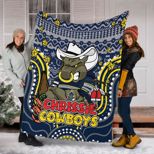 North Queensland Cowboys Christmas Custom Blanket - Christmas Knit Patterns Vintage Jersey Ugly Blanket North Queensland Cowboys Christmas Custom Blanket - Christmas Knit Patterns Vintage Jersey Ugly Blanket