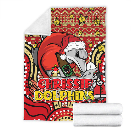 Redcliffe Dolphins Christmas Custom Blanket - Christmas Knit Patterns Vintage Jersey Ugly Blanket Redcliffe Dolphins Christmas Custom Blanket - Christmas Knit Patterns Vintage Jersey Ugly Blanket