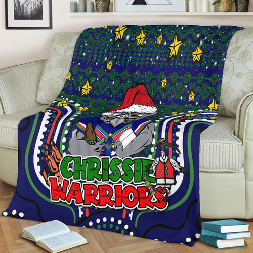 New Zealand Warriors Christmas Custom Blanket - Christmas Knit Patterns Vintage Jersey Ugly Blanket