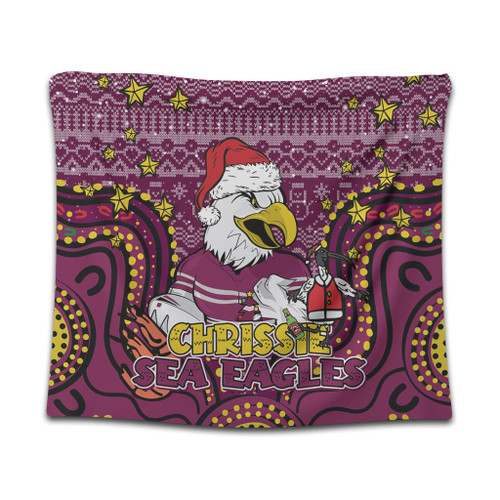 Manly Warringah Sea Eagles Christmas Custom Tapestry - Christmas Knit Patterns Vintage Jersey Ugly Tapestry Manly Warringah Sea Eagles Christmas Custom Tapestry - Christmas Knit Patterns Vintage Jersey Ugly Tapestry