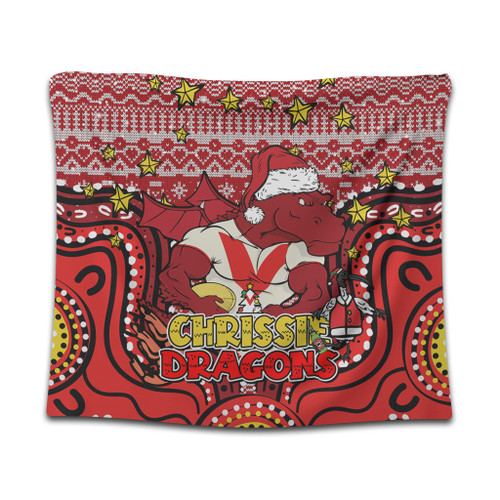 St. George Illawarra Dragons Christmas Custom Tapestry - Christmas Knit Patterns Vintage Jersey Ugly Tapestry St. George Illawarra Dragons Christmas Custom Tapestry - Christmas Knit Patterns Vintage Jersey Ugly Tapestry