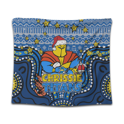 Gold Coast Titans Christmas Custom Tapestry - Christmas Knit Patterns Vintage Jersey Ugly Tapestry Gold Coast Titans Christmas Custom Tapestry - Christmas Knit Patterns Vintage Jersey Ugly Tapestry