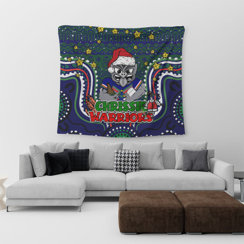 New Zealand Warriors Christmas Custom Tapestry - Christmas Knit Patterns Vintage Jersey Ugly Tapestry