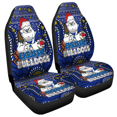 Canterbury-Bankstown Bulldogs Christmas Custom Car Seat Cover - Christmas Knit Patterns Vintage Jersey Ugly Car Seat Cover
