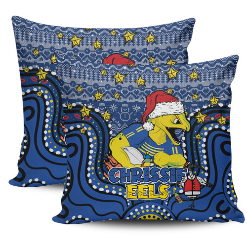 Parramatta Eels Christmas Custom Pillow Cases - Christmas Knit Patterns Vintage Jersey Ugly Pillow Cases