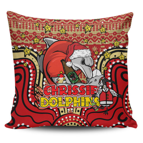 Redcliffe Dolphins Christmas Custom Pillow Cases - Christmas Knit Patterns Vintage Jersey Ugly Pillow Cases Redcliffe Dolphins Christmas Custom Pillow Cases - Christmas Knit Patterns Vintage Jersey Ugly Pillow Cases
