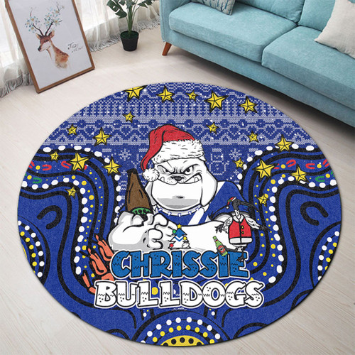 Canterbury-Bankstown Bulldogs Christmas Custom Round Rug - Christmas Knit Patterns Vintage Jersey Ugly Round Rug Canterbury-Bankstown Bulldogs Christmas Custom Round Rug - Christmas Knit Patterns Vintage Jersey Ugly Round Rug