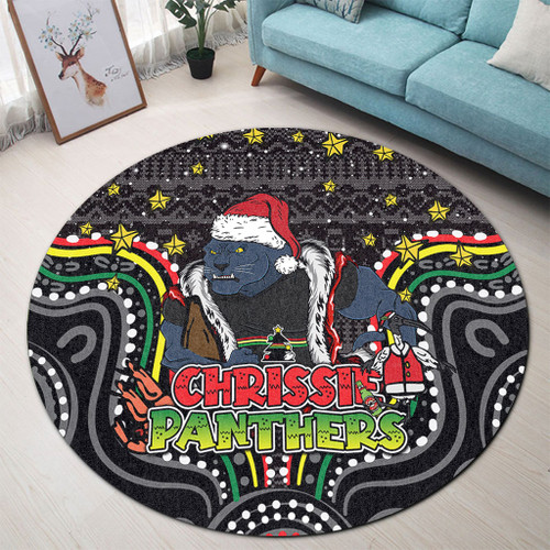 Penrith Panthers Christmas Custom Round Rug - Christmas Knit Patterns Vintage Jersey Ugly Round Rug Penrith Panthers Christmas Custom Round Rug - Christmas Knit Patterns Vintage Jersey Ugly Round Rug