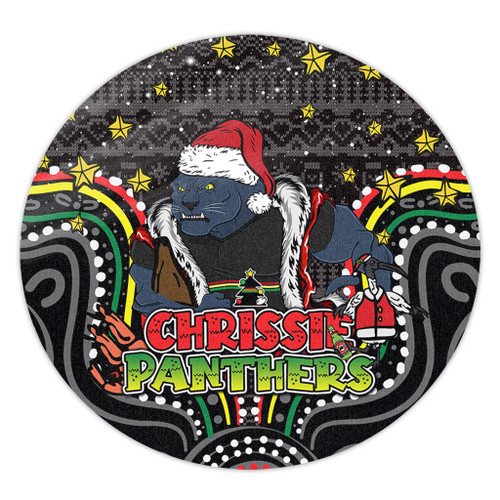 Penrith Panthers Christmas Custom Round Rug - Christmas Knit Patterns Vintage Jersey Ugly Round Rug Penrith Panthers Christmas Custom Round Rug - Christmas Knit Patterns Vintage Jersey Ugly Round Rug