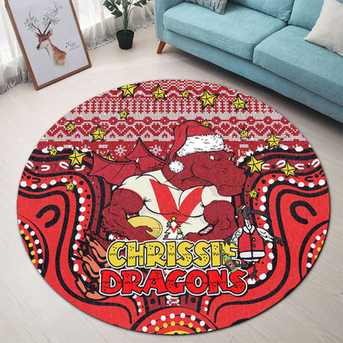 St. George Illawarra Dragons Christmas Custom Round Rug - Christmas Knit Patterns Vintage Jersey Ugly Round Rug St. George Illawarra Dragons Christmas Custom Round Rug - Christmas Knit Patterns Vintage Jersey Ugly Round Rug