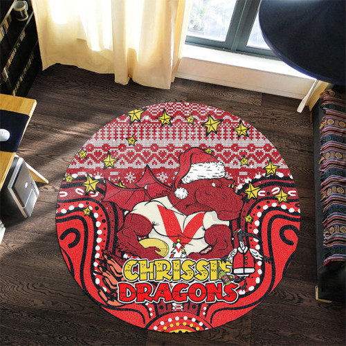 St. George Illawarra Dragons Christmas Custom Round Rug - Christmas Knit Patterns Vintage Jersey Ugly Round Rug St. George Illawarra Dragons Christmas Custom Round Rug - Christmas Knit Patterns Vintage Jersey Ugly Round Rug