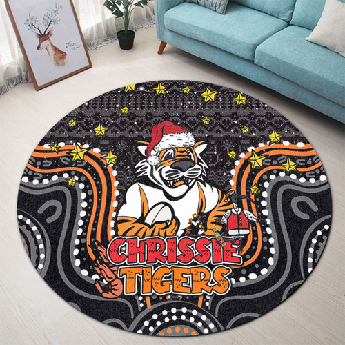 Wests Tigers Christmas Custom Round Rug - Christmas Knit Patterns Vintage Jersey Ugly Round Rug Wests Tigers Christmas Custom Round Rug - Christmas Knit Patterns Vintage Jersey Ugly Round Rug