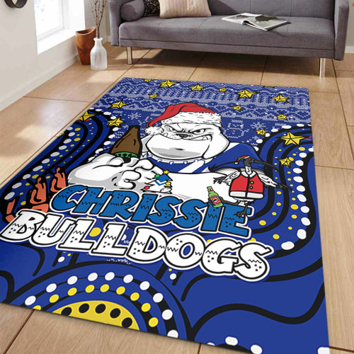 Canterbury-Bankstown Bulldogs Christmas Custom Area Rug - Christmas Knit Patterns Vintage Jersey Ugly Area Rug