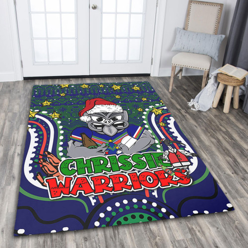 New Zealand Warriors Christmas Custom Area Rug - Christmas Knit Patterns Vintage Jersey Ugly Area Rug