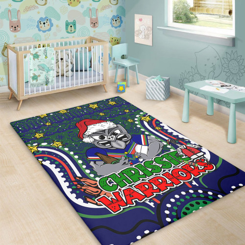 New Zealand Warriors Christmas Custom Area Rug - Christmas Knit Patterns Vintage Jersey Ugly Area Rug