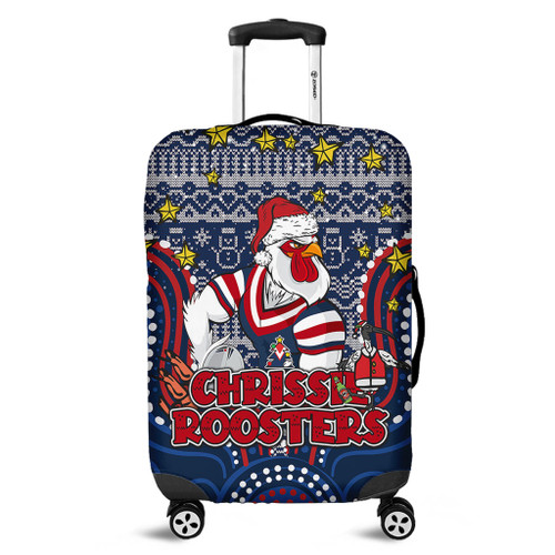 Sydney Roosters Christmas Custom Luggage Cover - Christmas Knit Patterns Vintage Jersey Ugly Luggage Cover Sydney Roosters Christmas Custom Luggage Cover - Christmas Knit Patterns Vintage Jersey Ugly Luggage Cover
